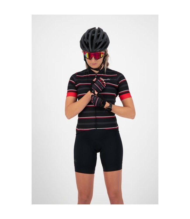 Rogelli Rogelli Stripe Ladies Wielerhandschoen Zwart/Rood
