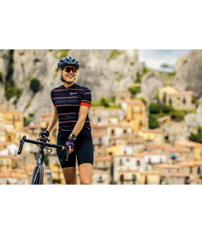 Rogelli Rogelli Stripe Ladies Wielerhandschoen Zwart/Rood