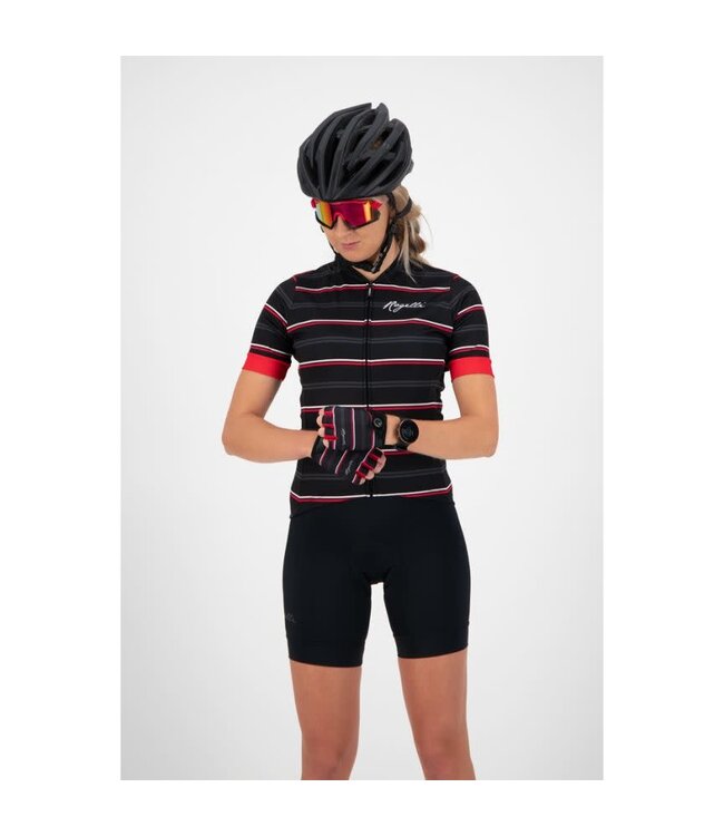 Rogelli Rogelli Stripe Ladies Wielerhandschoen Zwart/Rood