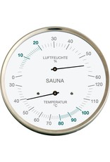 Fischer 004 Voor sauna, thermo- en hygrometer,  roestvrij stalen frame