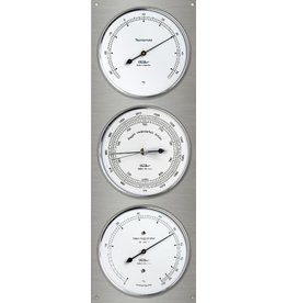 Fischer 010  Hygro- thermo- barometer, 43 cm hoog, in roestvrij stalen uitvoering