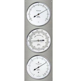 Fischer 010  Hygrometer  thermometer, barometer, in roestvrij stalen uitvoering