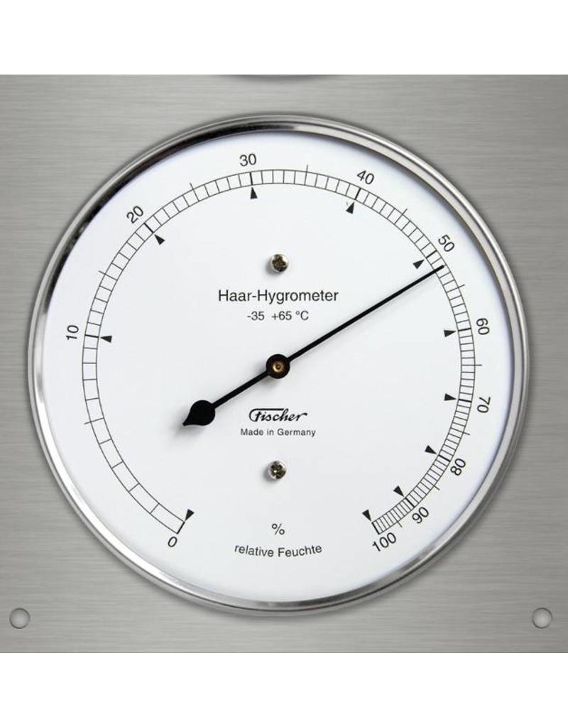 Fischer010 Hygrometer thermometer, barometer, in roestvrij stalen uitvoering