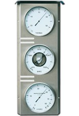 Fischer 011  Hygrometer  thermometer, barometer, in roestvrij stalen uitvoering