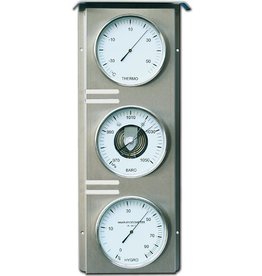 Fischer 011  Hygro- thermo- barometer, 51 cm hoog, in roestvrij stalen uitvoering