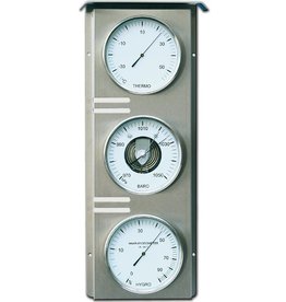 Fischer 011  Hygrometer  thermometer, barometer, in roestvrij stalen uitvoering