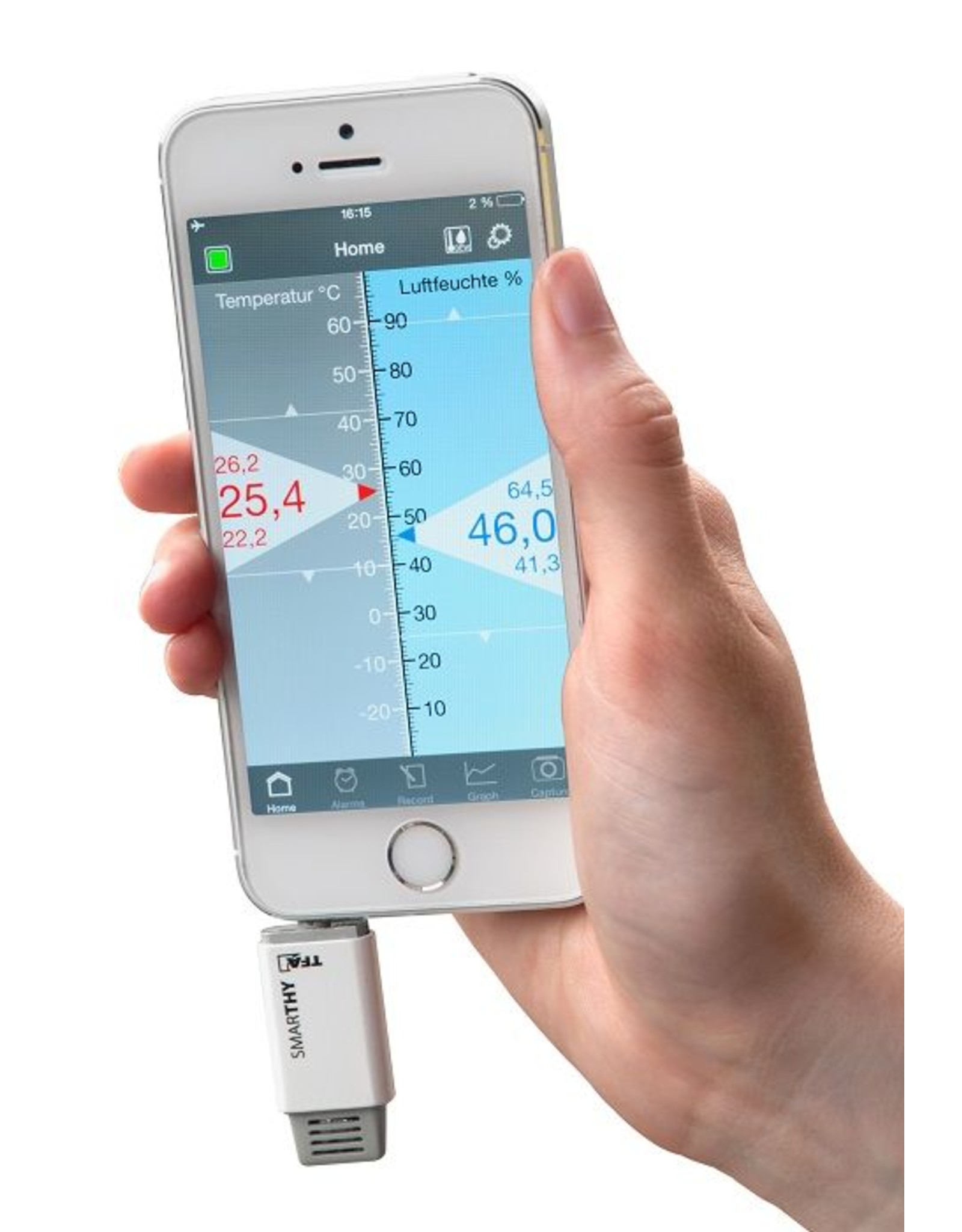 TFA 002 Hygrometer en thermometer voor smartphones met app WIT