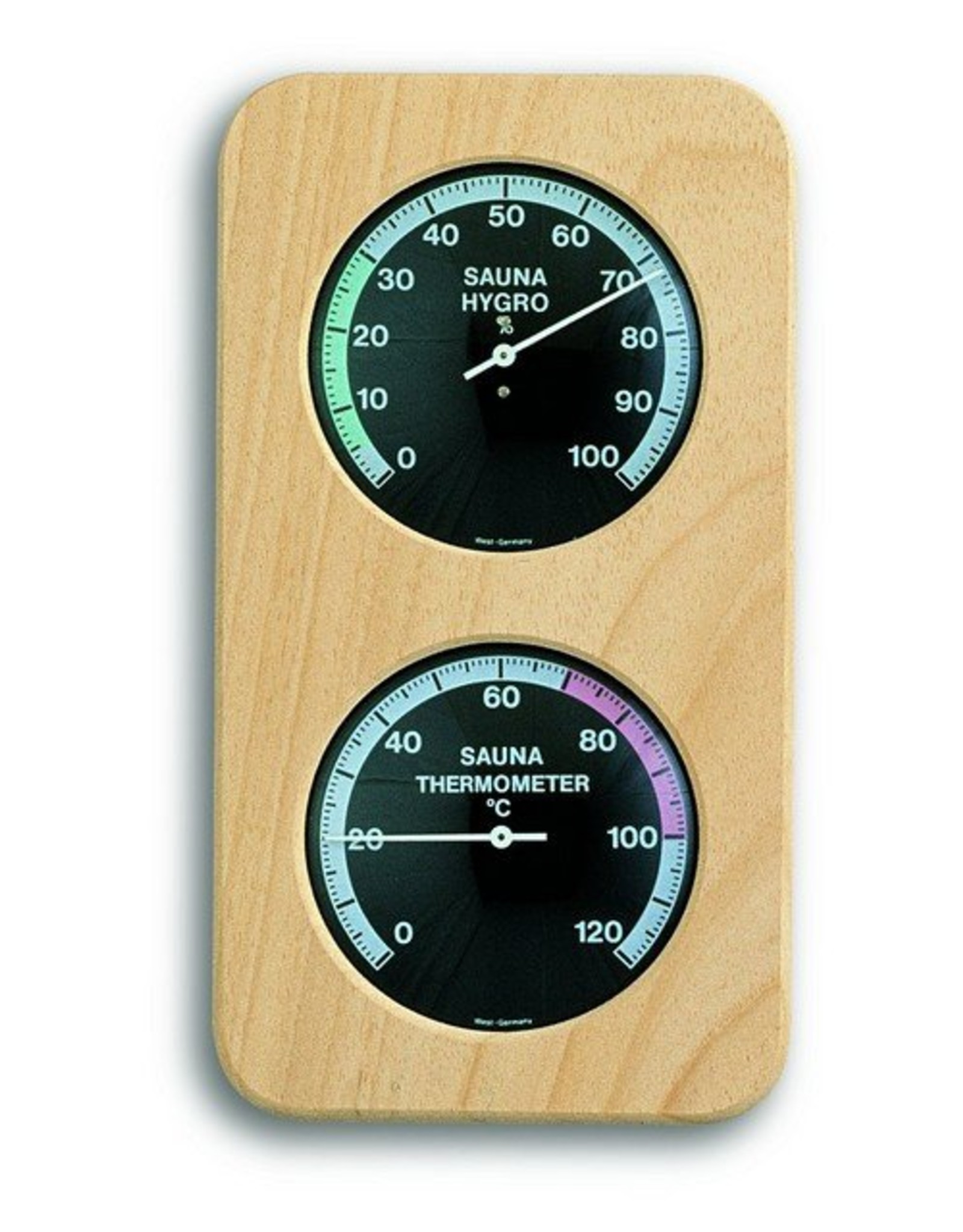 TFA 012 Voor sauna, thermo- en hygrometer, mooie houten lijst
