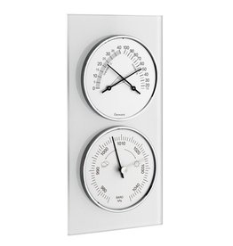 TFA 020 Hygrometer en thermometer, tevens met barometer, stijlvol glazen frame