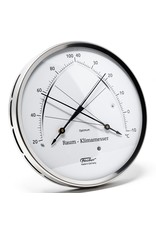 Fischer 006 Hygrometer en thermometer, Ø 13 cm met comfort-zone, roestvrij stalen behuizing