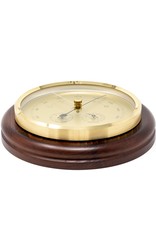 Fischer 014  Barometer Ø 20 cm met thermometer en hygrometer, in fraaie houten lijst