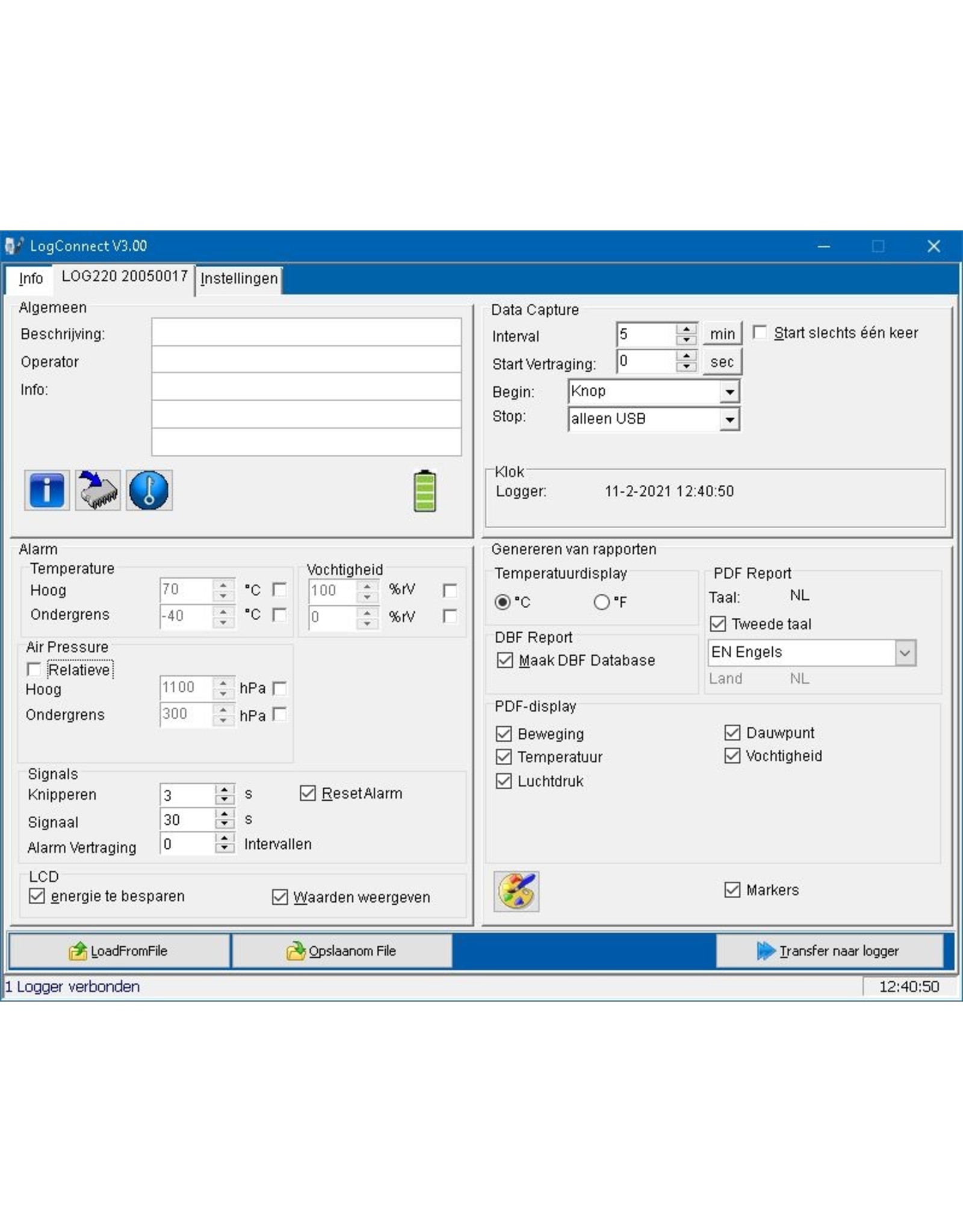 TFA 006 Thermo-hygro-barometer, USBstick, dataopslag, software, Duits  prod.