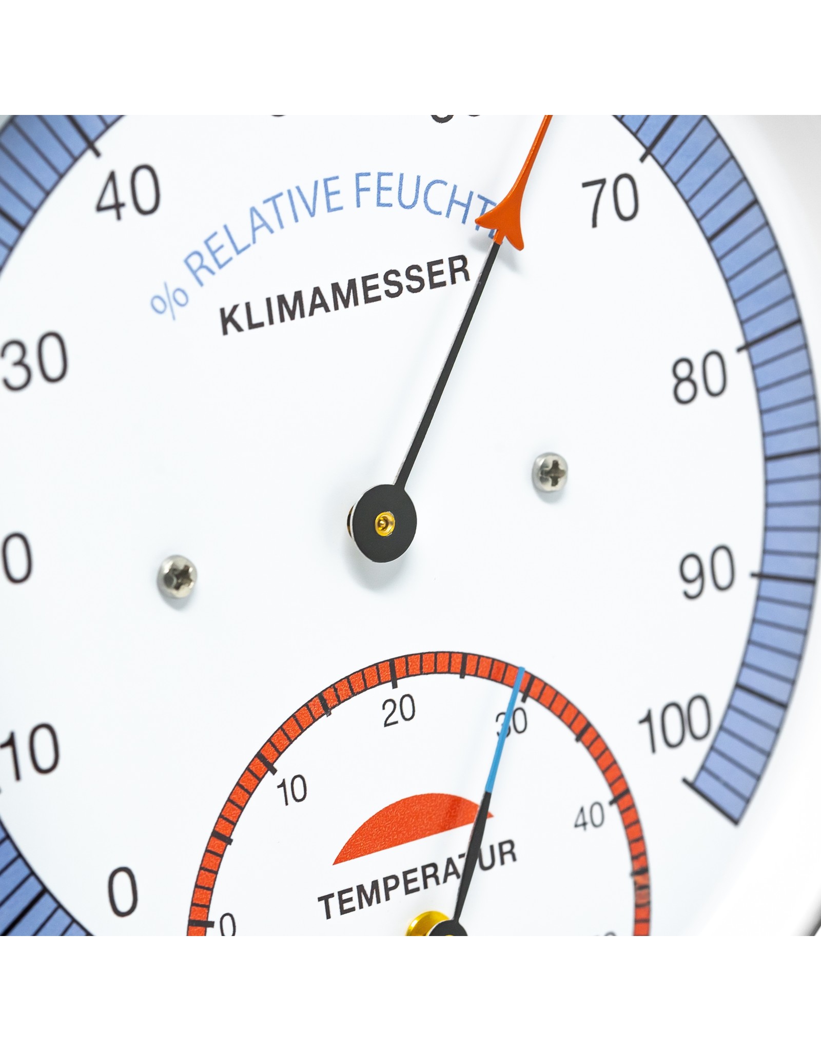 Lufft - Fischer 001 Hygrometer en thermometer, messing verchroomde behuizing