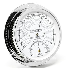 Lufft - Fischer 009 Hygrometer en thermometer, dauwpunt, messing verchroomd