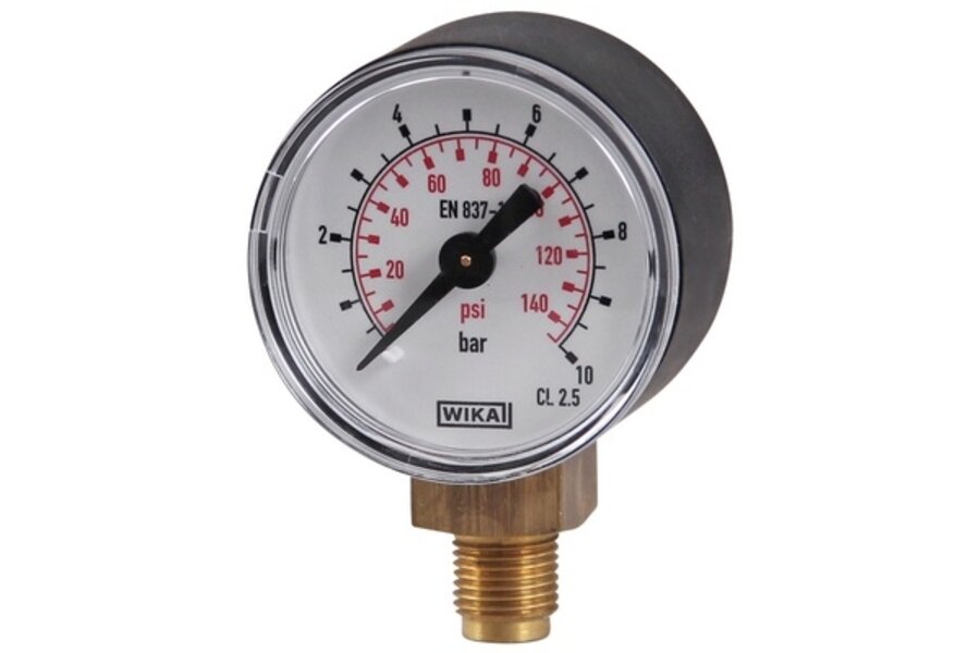 Manometer Ø40mm 1/8" 0-10bar onderaansluiting