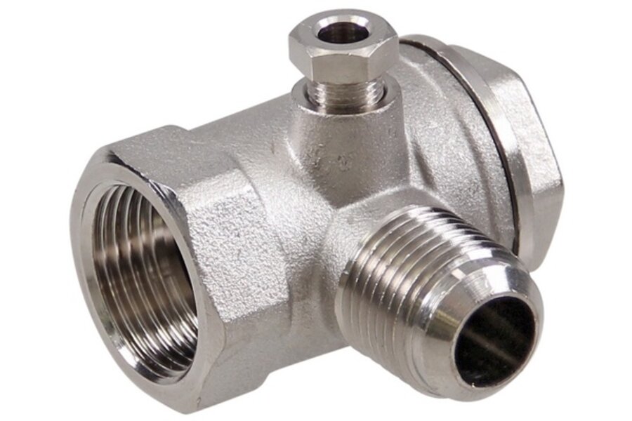 Terugslagklep haaks 3/4" inwendig - 1/2" uitwendig (1400 - Q25)