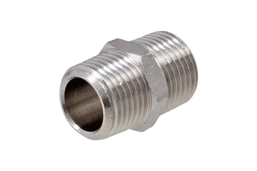 Messing vernikkelde koppeling  3/4" uitwendig