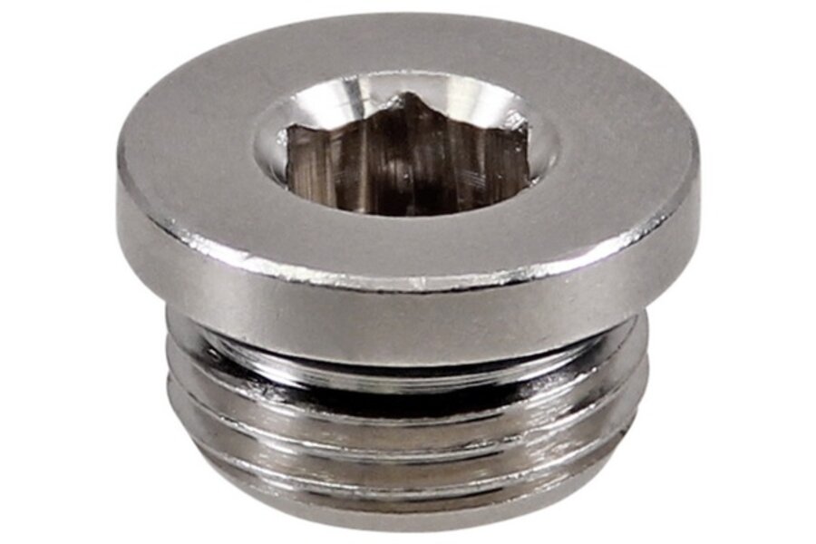 Messing vernikkelde plug 1/8" uitwendig