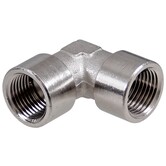 Messing vernikkelde koppeling 90° 1/8" inwendig