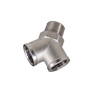 Messing vernikkelde Y-stuk uitwending en inwendig