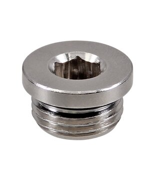 Messing vernikkelde plug 1/4" uitwendig