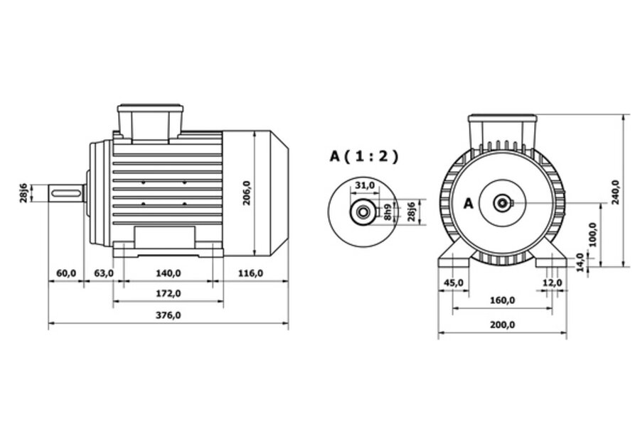 Elektromotor 4,0kW / 5,5pk - 400 volt