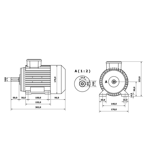 Elektromotor 1,5kW / 2pk - 230 volt