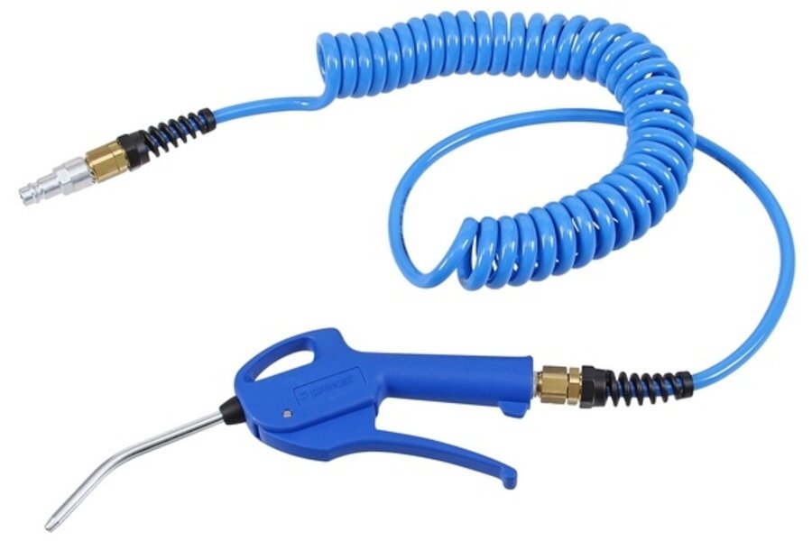 Spiraalslang PU 5x8mm 6 meter met blaaspistool