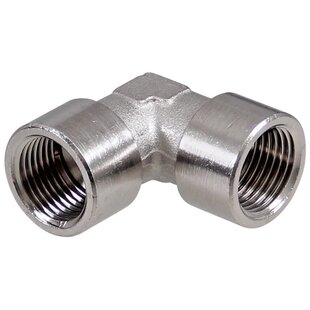 Messing vernikkelde 90° koppeling inwendig