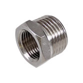 Messing vernikkelde verloop 1/2" uitwendig - 3/8" inwendig