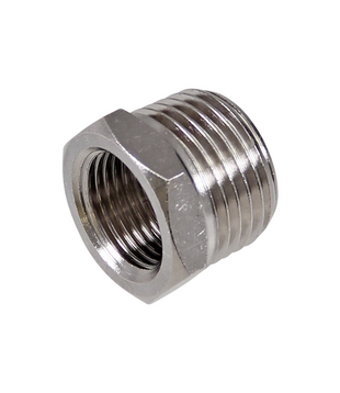 Messing vernikkelde verloop 3/4" uitwendig - 1/2" inwendig