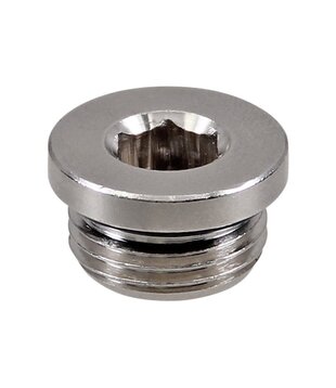 Messing vernikkelde plug 3/4" uitwendig