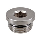 Messing vernikkelde plug 1" uitwendig