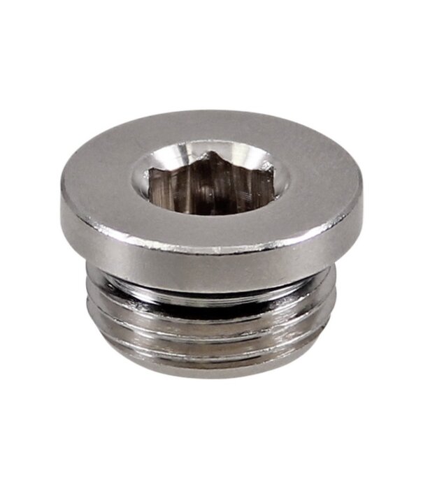 Messing vernikkelde plug 1" uitwendig