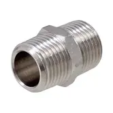 Messing vernikkelde koppeling 1/2" uitwendig - 3/4" uitwendig