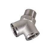 Messing vernikkelde Y-stuk 3/8" uitwendig - 3/8" inwendig (2x)