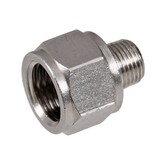 Messing vernikkelde  verloop 1/4" inwendig - 1/8" uitwendig