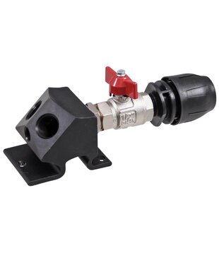 Muurplaat + vleugelkogelkraan + puntstuk