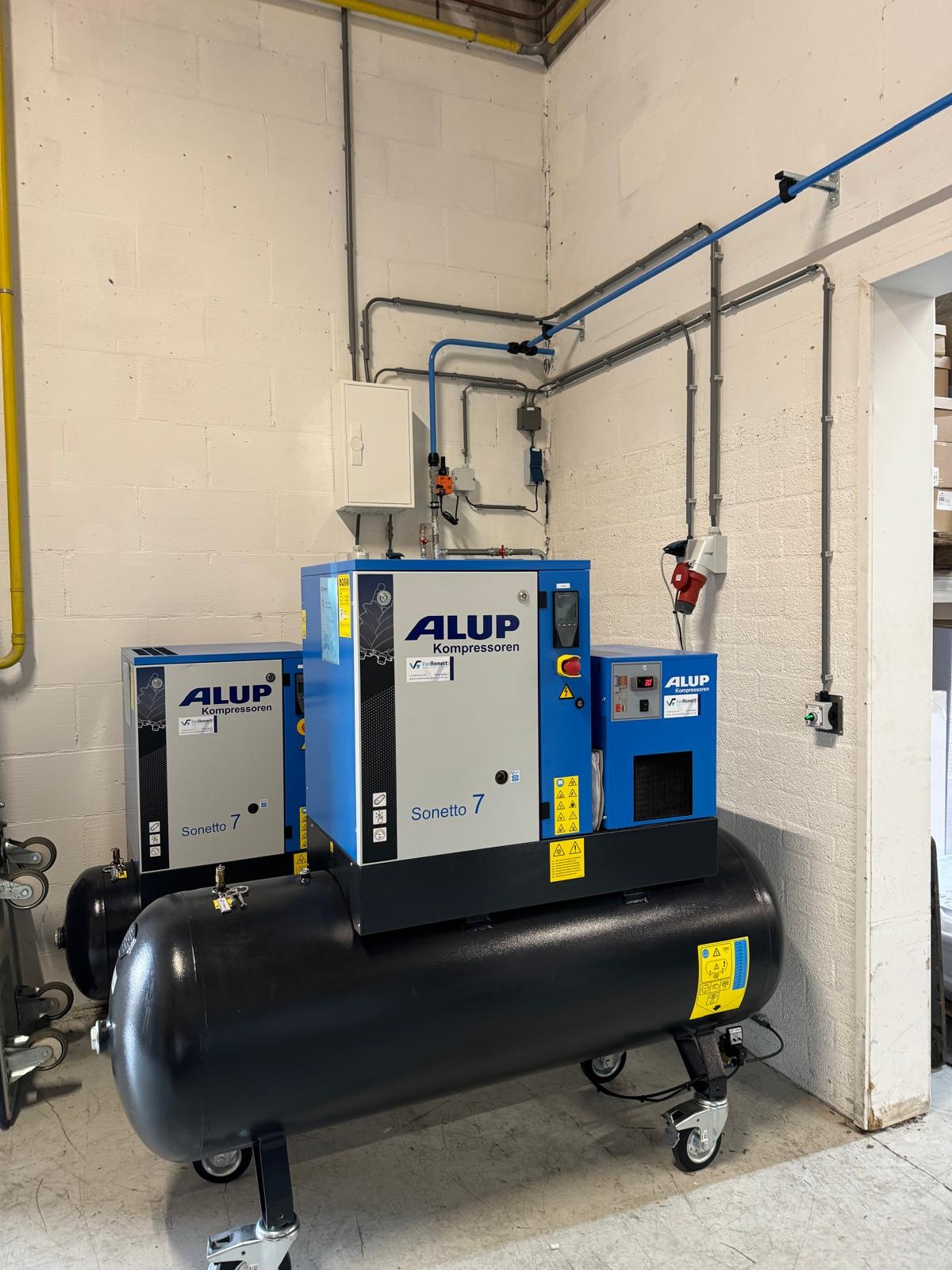 Compressorinstallatie bij WS Media Groep