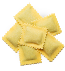 Huisgemaakte ravioli's - Tortelli funghi  “vega”