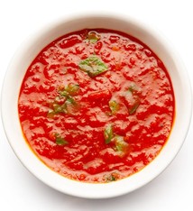 Huisgemaakte sauzen - Tomatensaus met basilicum "vega"