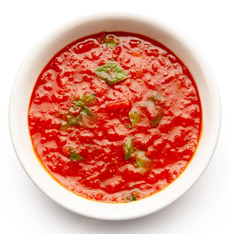 Huisgemaakte sauzen - Tomatensaus met basilicum "vega"