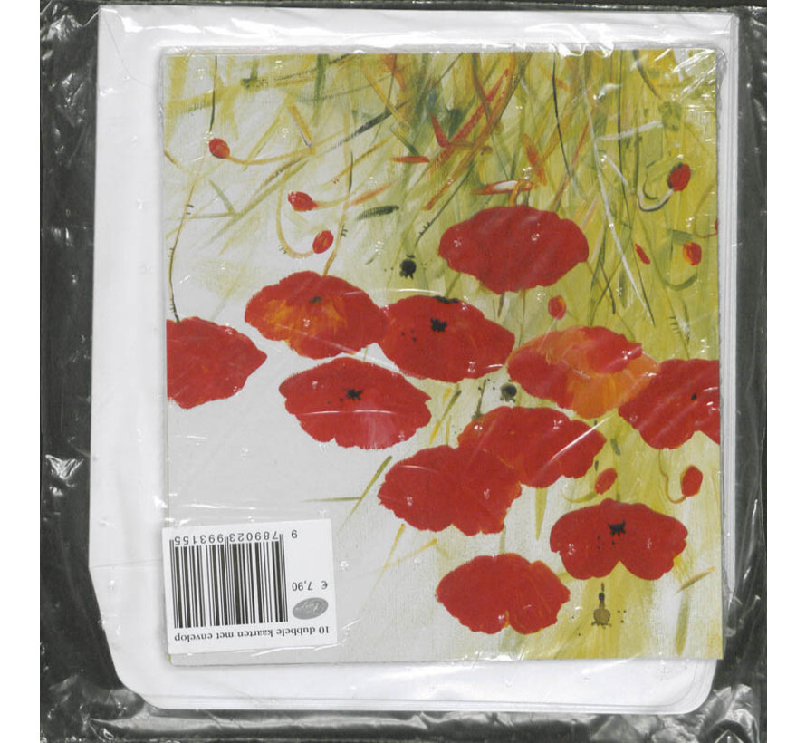 Tien dubbele kaarten met envelop