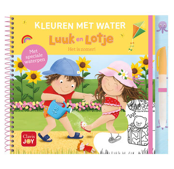 Kleuren met water. Luuk en Lotje. Het is zomer!