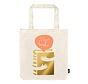 Grote katoenen tas I Love Books – beige shopper met goudfolie opdruk