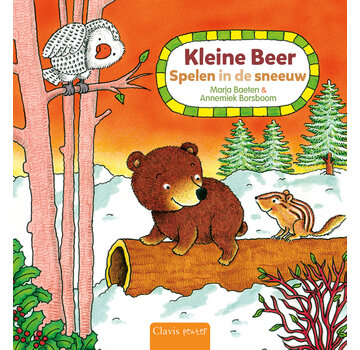 Kleine Beer. Spelen in de sneeuw