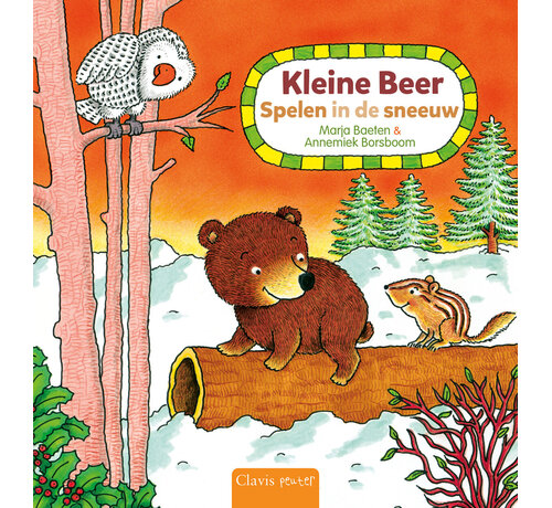 Kleine Beer. Spelen in de sneeuw