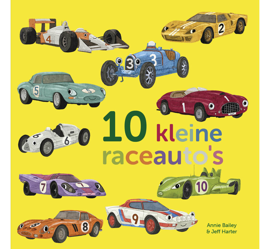 Tien kleine raceauto's