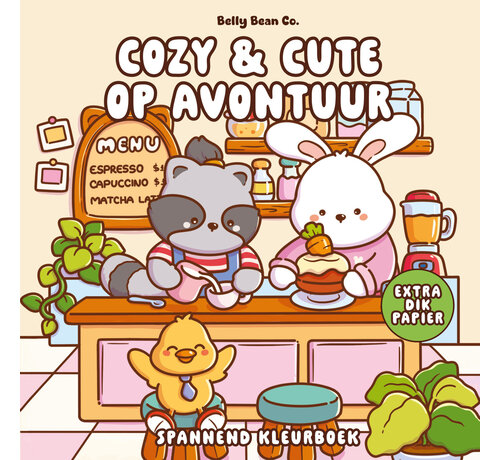 Cozy & cute kleurboek Belly Bean Co. - Cozy & cute op avontuur
