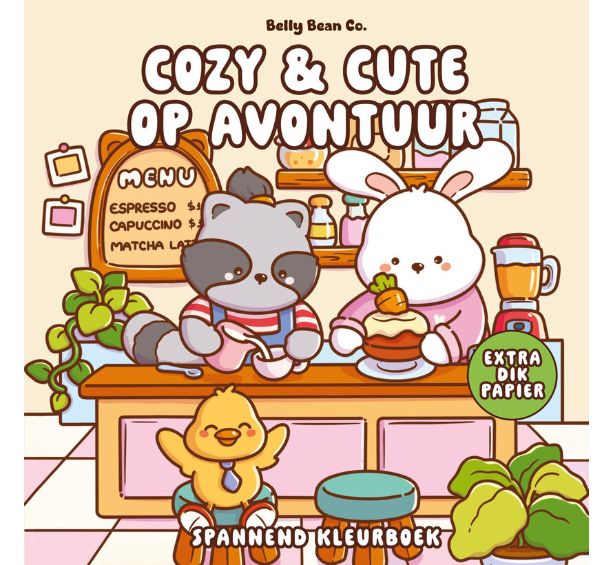 Cozy & cute kleurboek Belly Bean Co. - Cozy & cute op avontuur